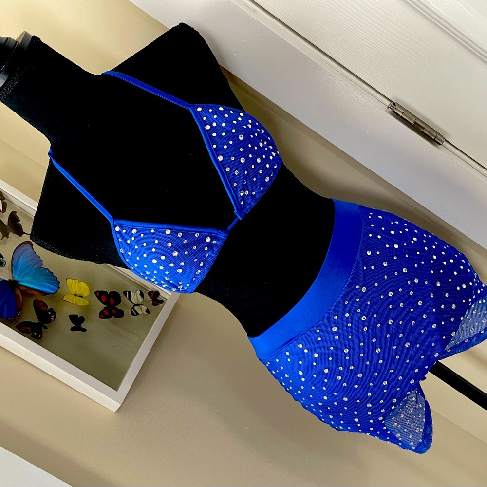 Blue Embellished Swim Set